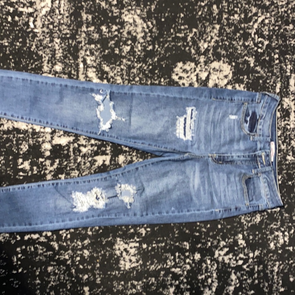 distressed SO super high rise jeggings, worn once